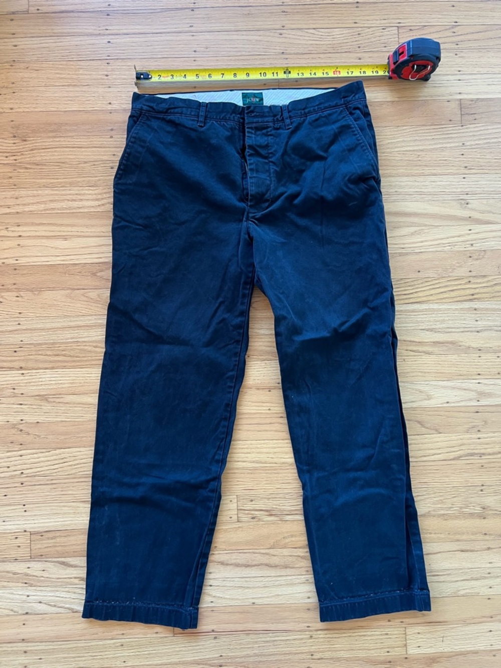 J. Crew Oarsman Broken-In Straight Chino Pants Mens 35x32 Black Twill Casual